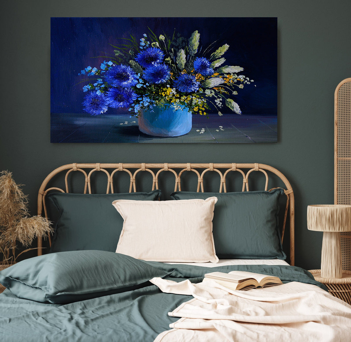 Canvas Painting - Blue Flowers