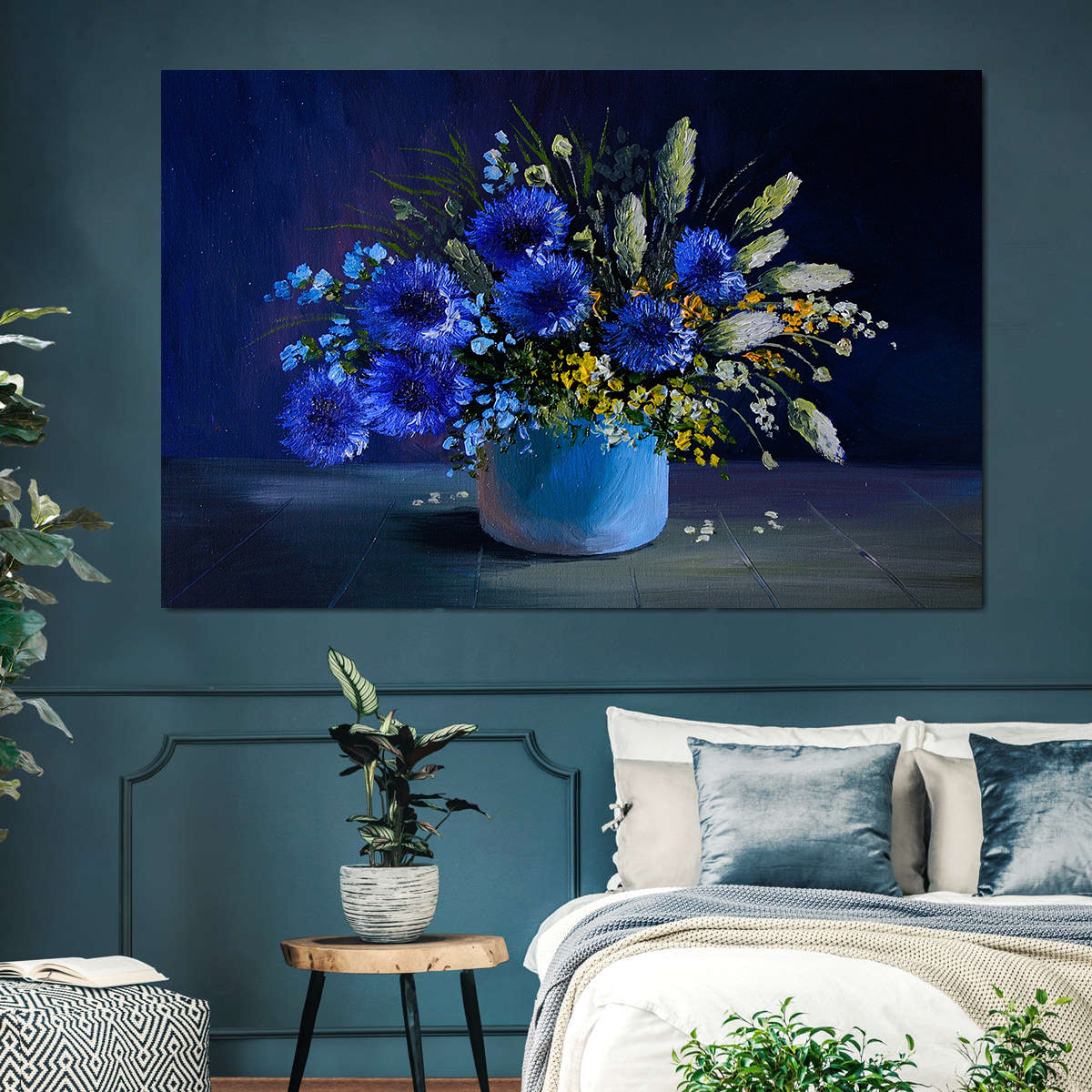 Canvas Painting - Blue Flowers