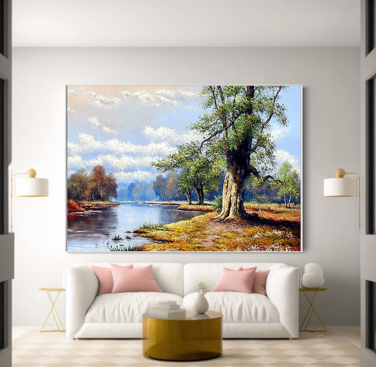 Canvas Painting - River Landscape