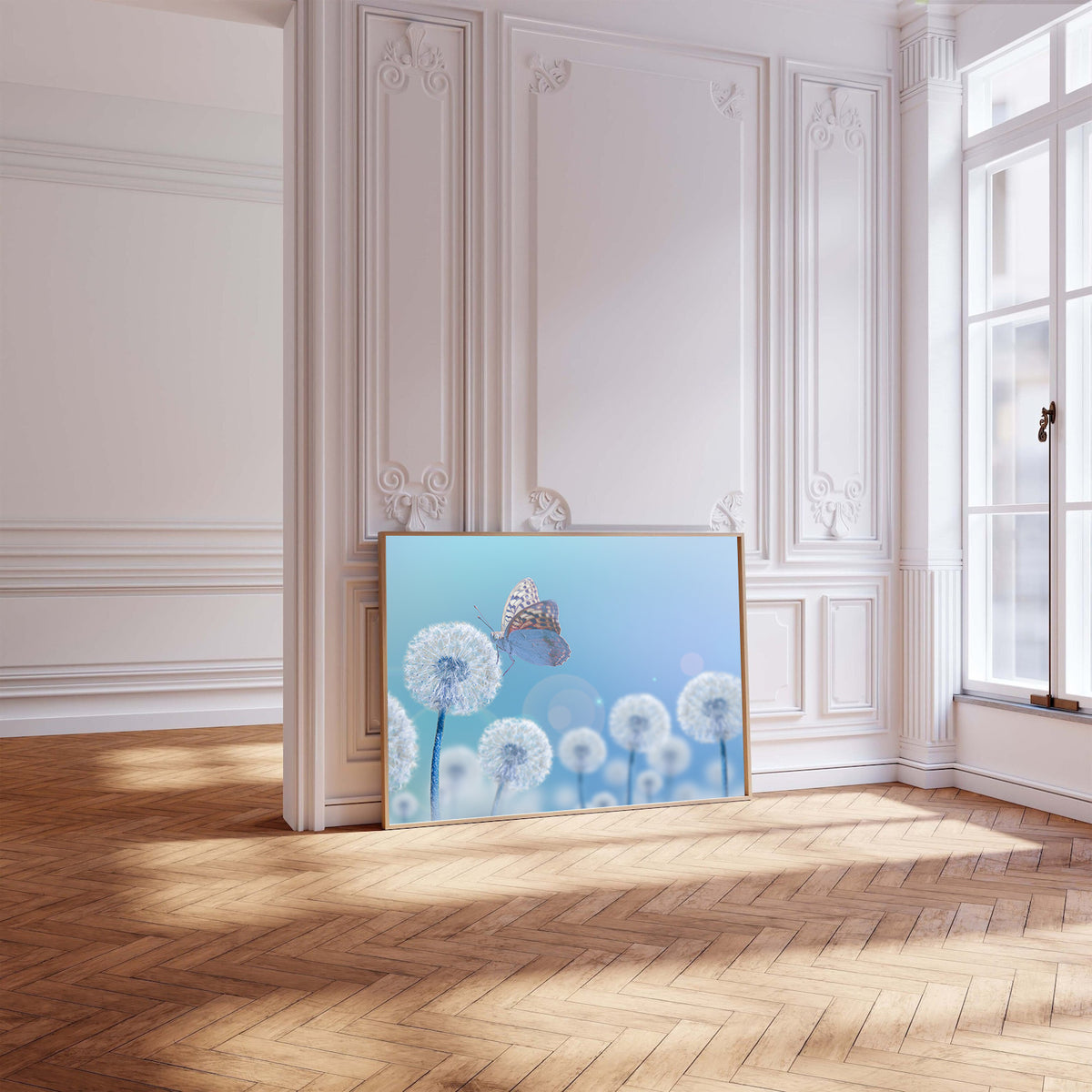 Canvas Painting - Butterfly on Dandelions