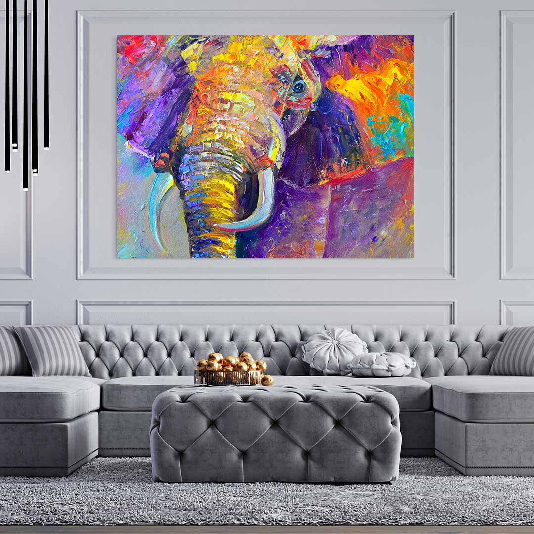 Canvas Painting - Multicolored Elephant