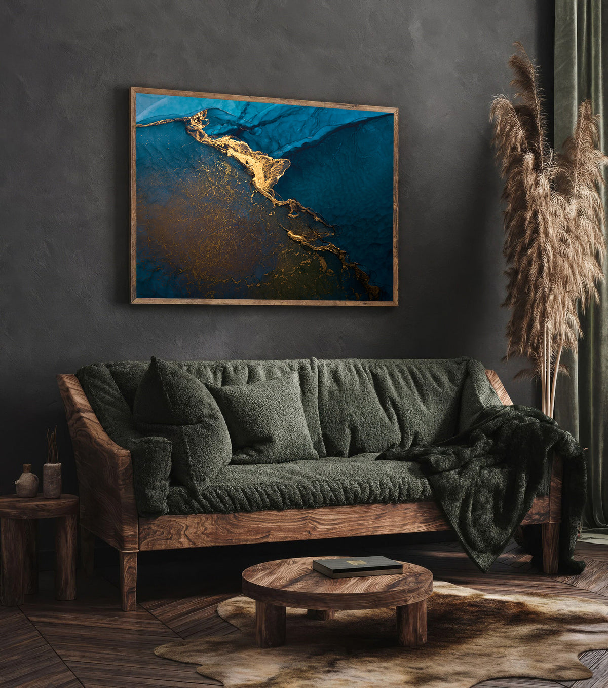 Canvas Painting - Abstract Blue Gold