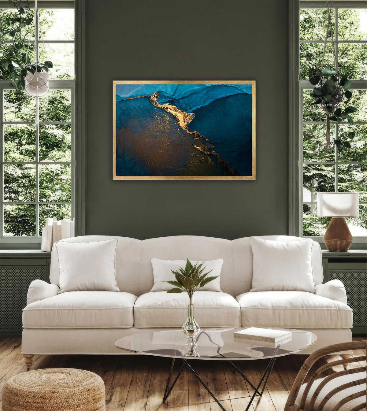 Canvas Painting - Abstract Blue Gold