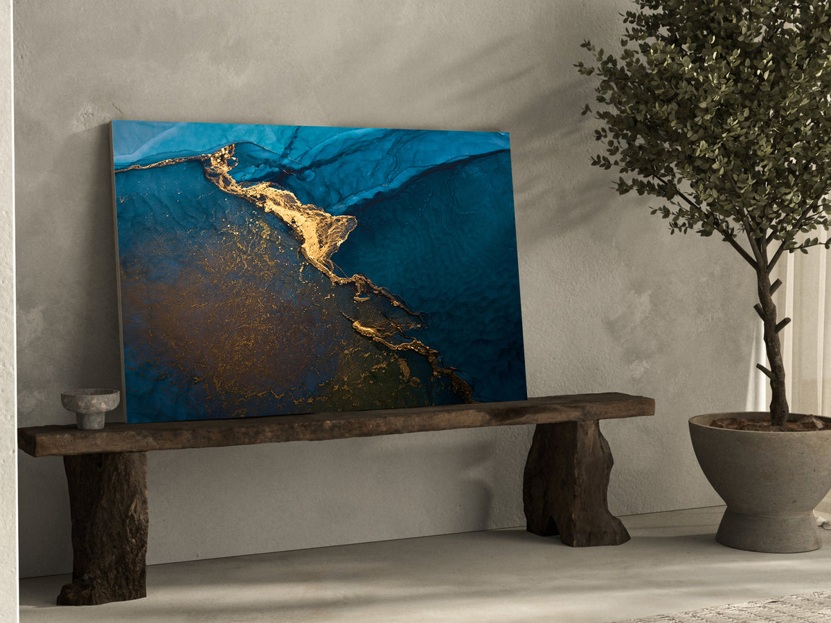 Canvas Painting - Abstract Blue Gold