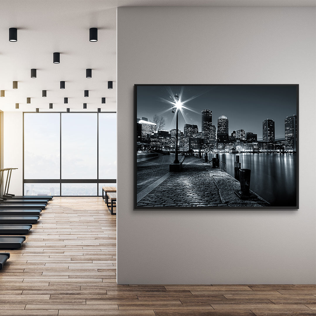 Canvas Painting - Black and White City