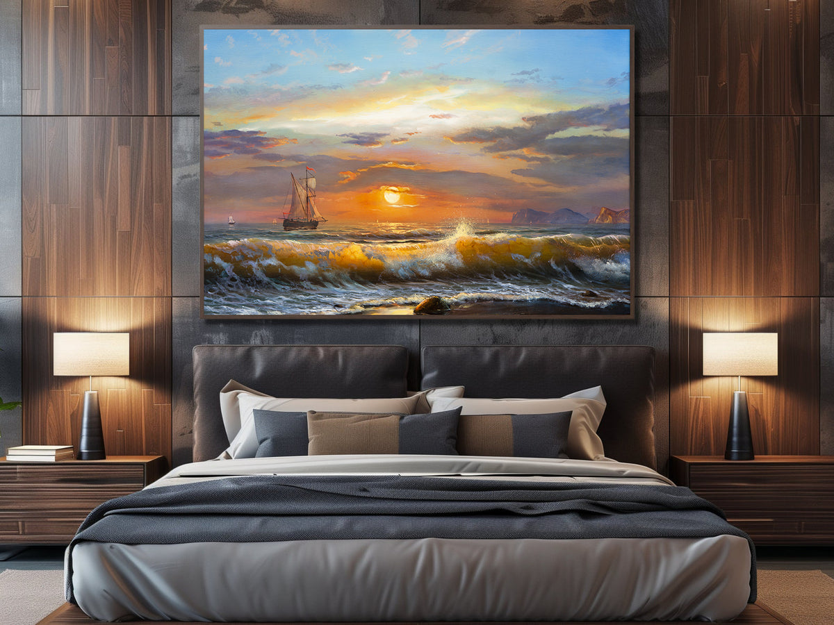 Canvas Painting - Sailboats on the Sea