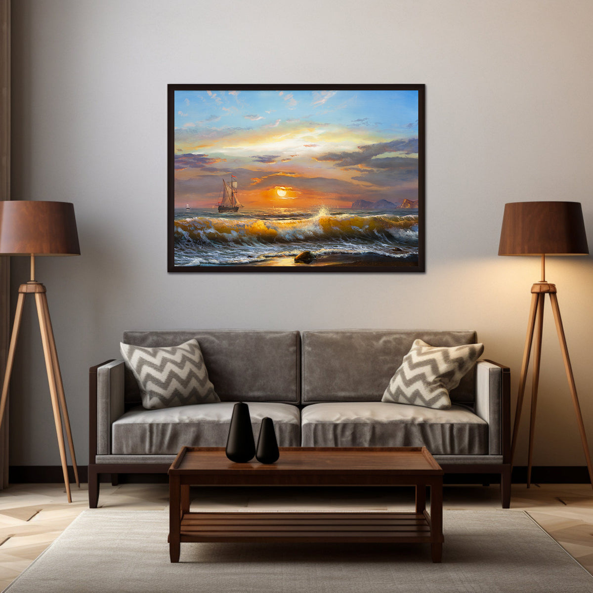 Tablou Canvas - Barcute cu Panze pe Mare