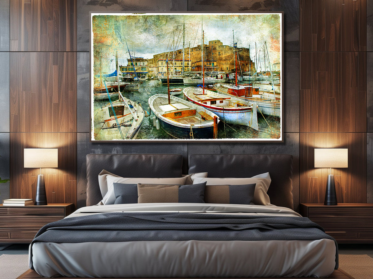 Canvas Painting - Boats in the Harbor