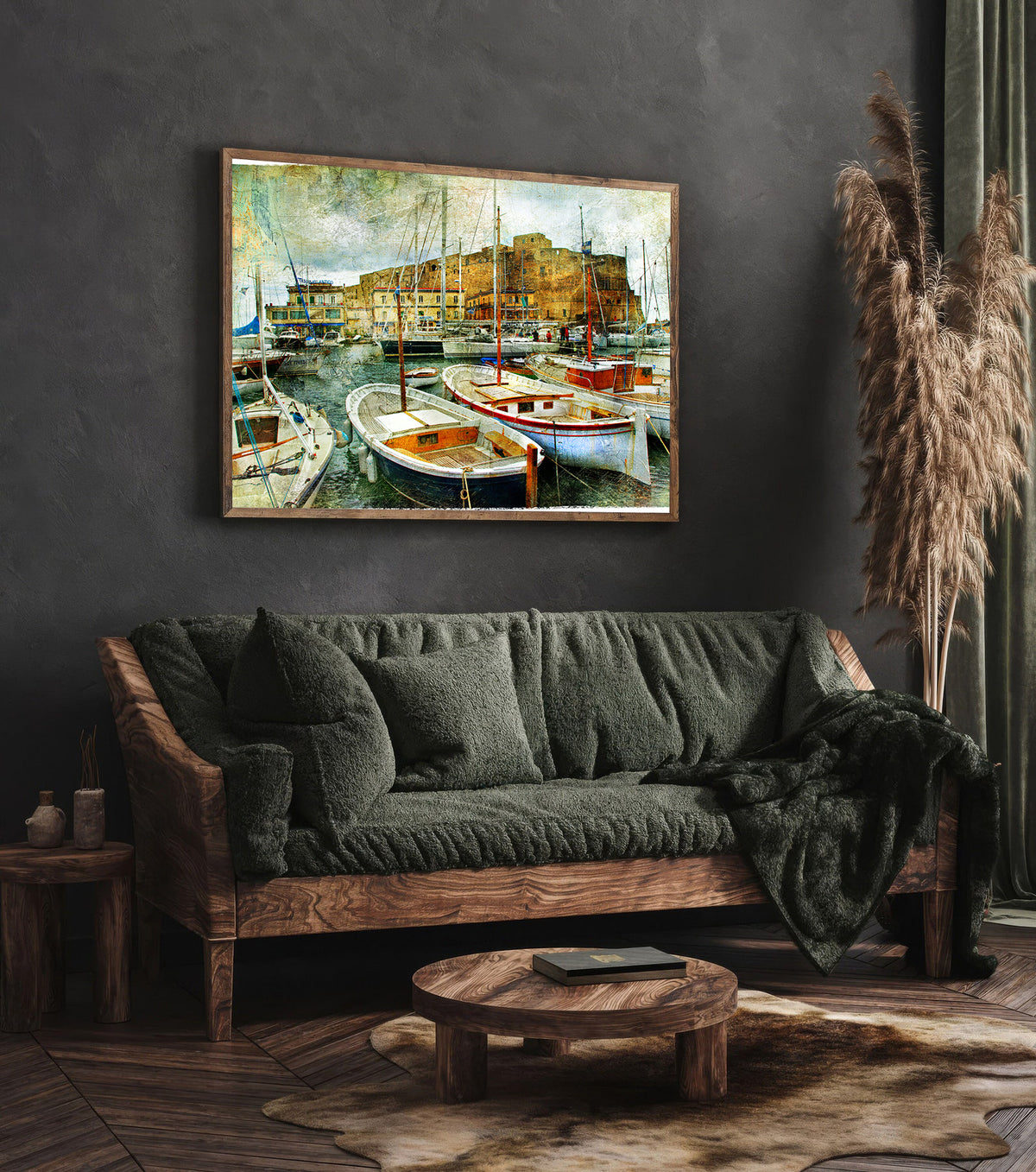 Canvas Painting - Boats in the Harbor