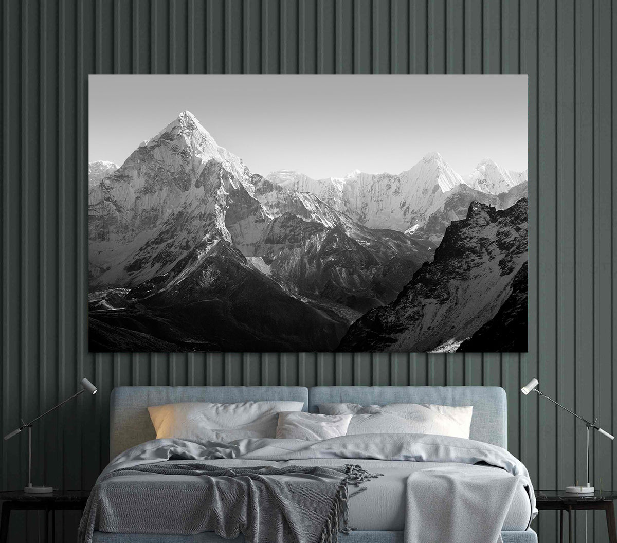 Canvas Painting - Black and White Mountain