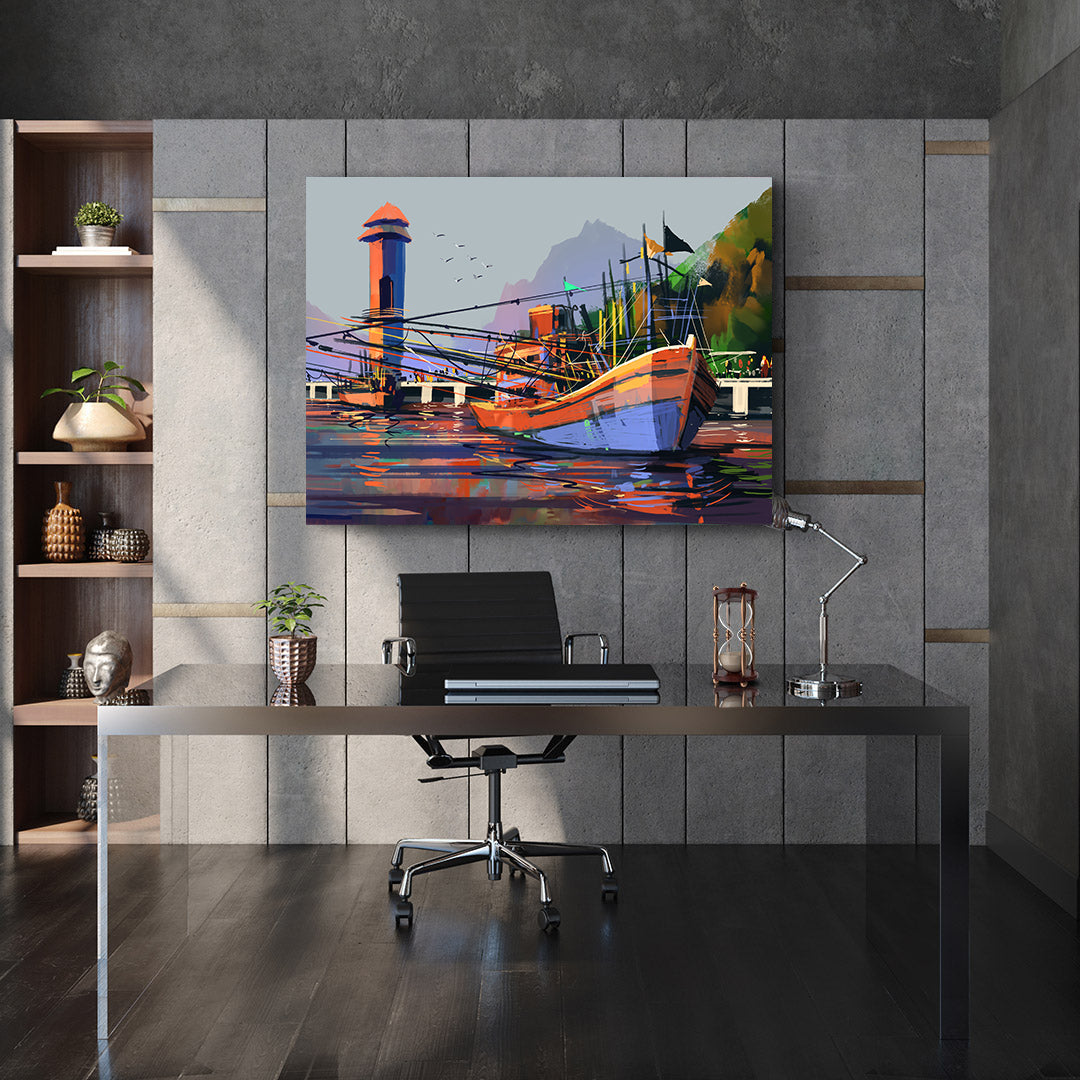Canvas Painting - Multicolored Boat