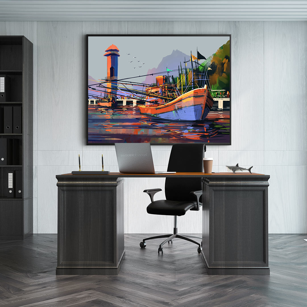 Canvas Painting - Multicolored Boat