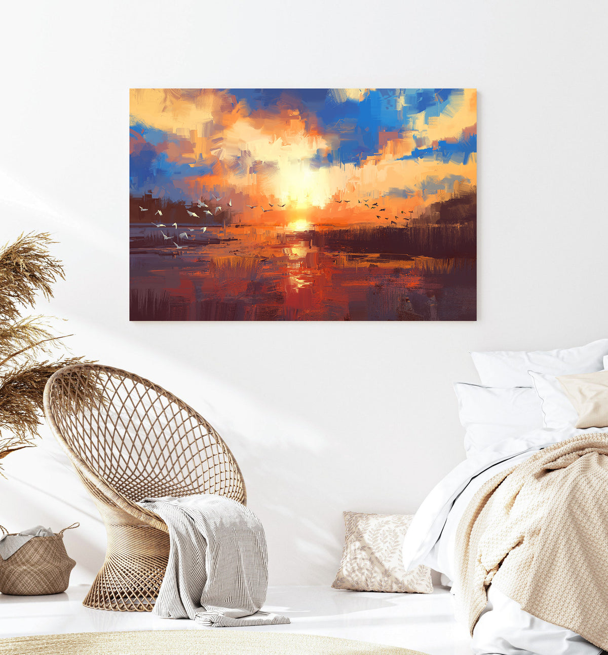 Canvas Painting - Birds Travel Landscape