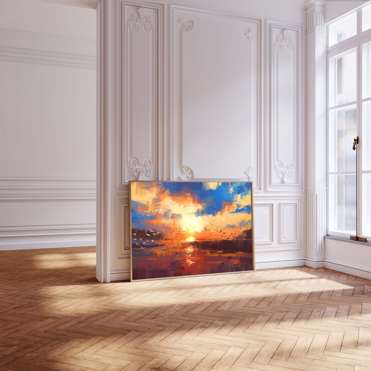 Canvas Painting - Birds Travel Landscape