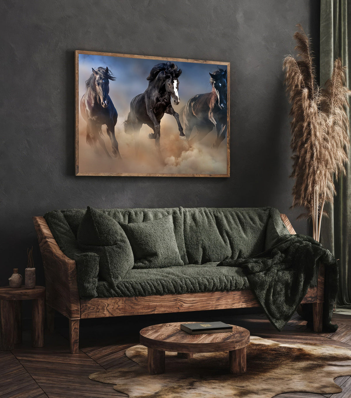 Canvas Painting - Black Stallions
