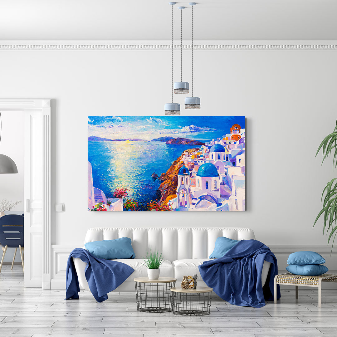 Canvas Painting - Santorini Greece