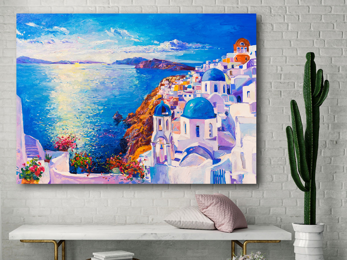 Canvas Painting - Santorini Greece