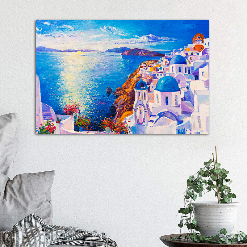 Canvas Painting - Santorini Greece