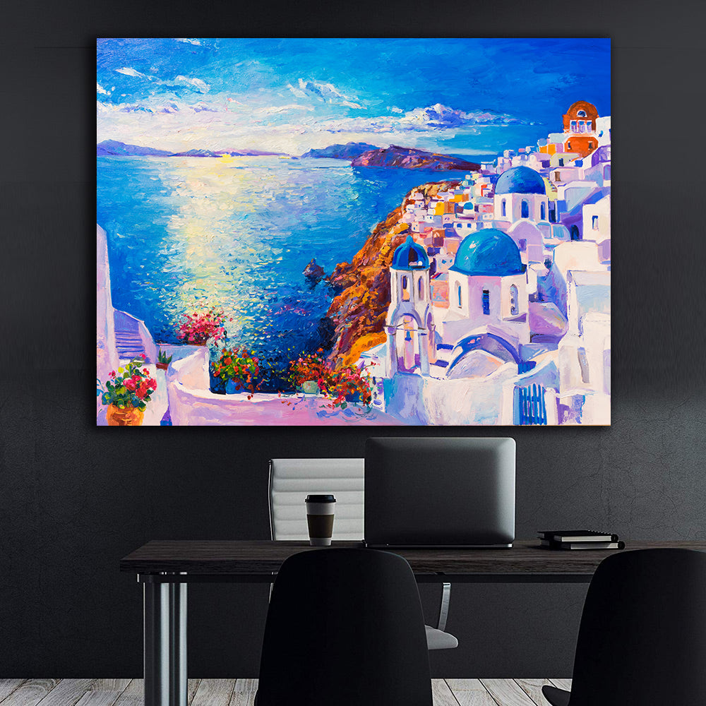 Canvas Painting - Santorini Greece