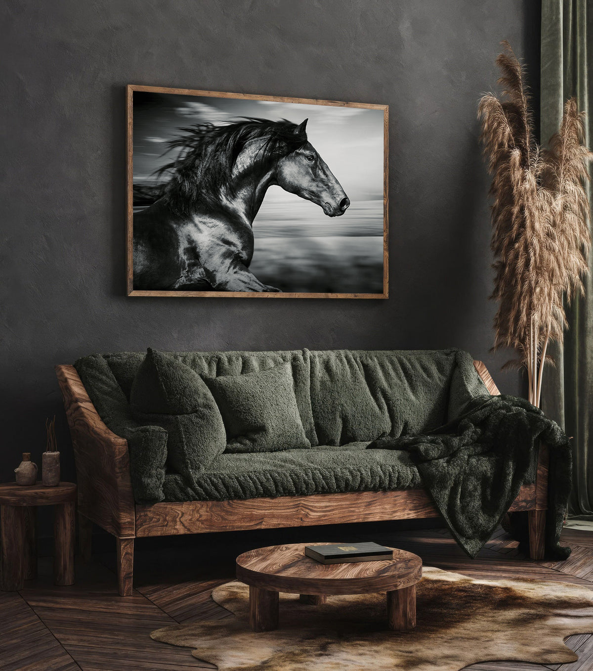 Canvas Painting - Black Sport Horse
