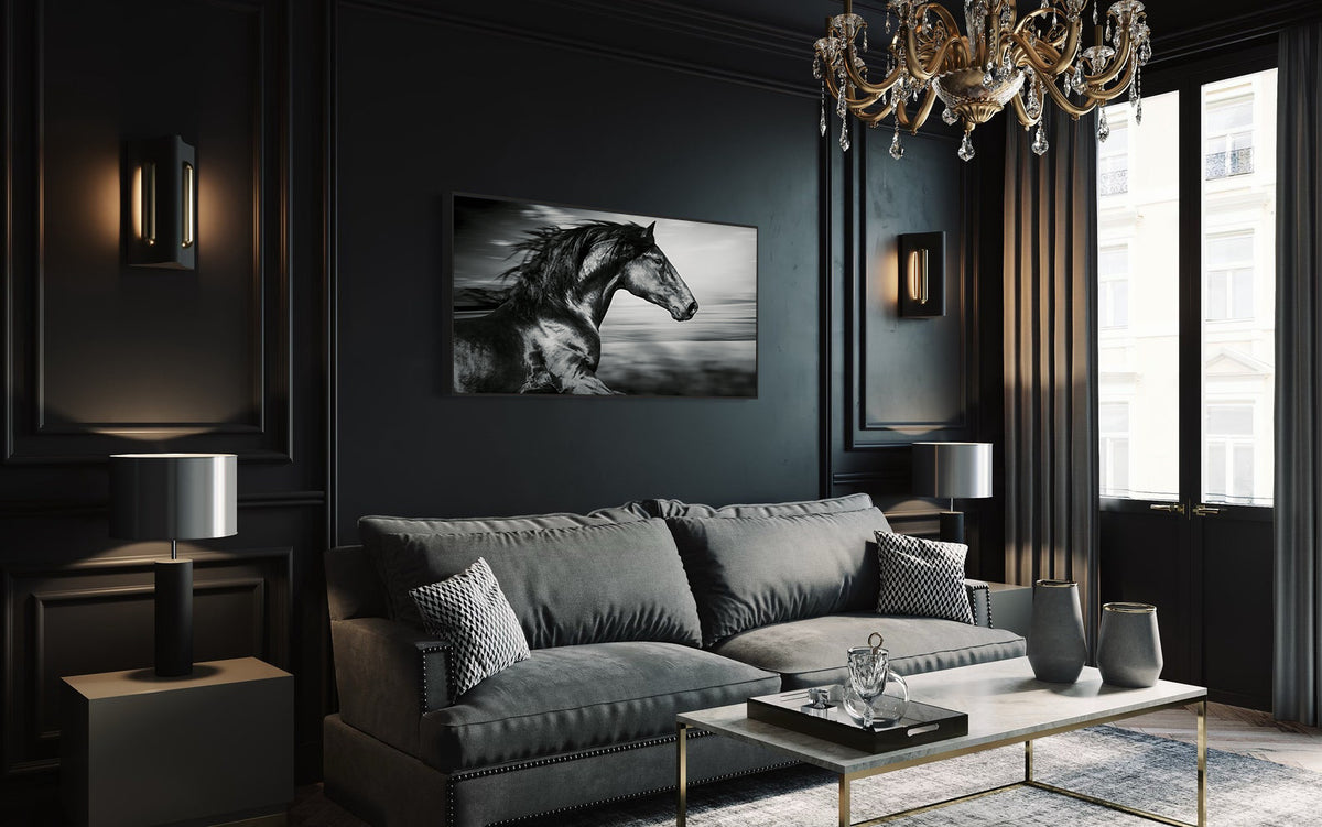 Canvas Painting - Black Sport Horse