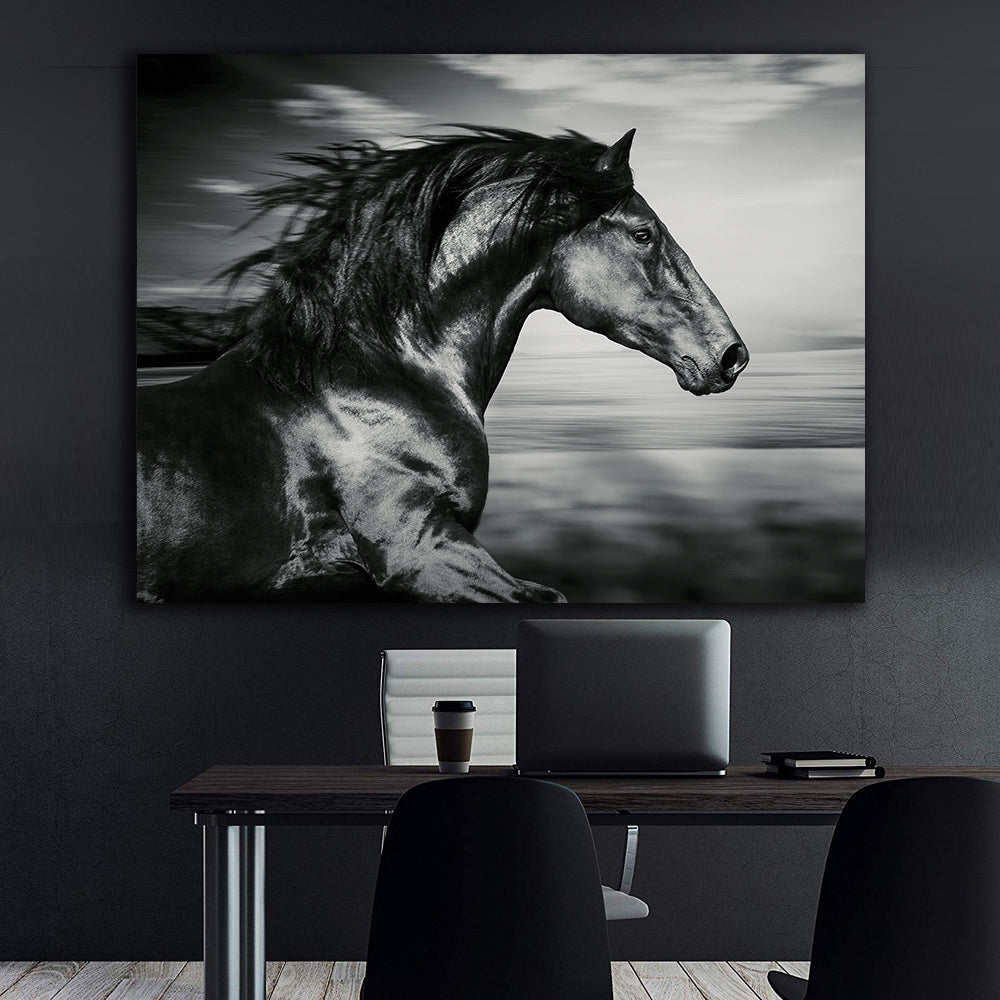 Canvas Painting - Black Sport Horse