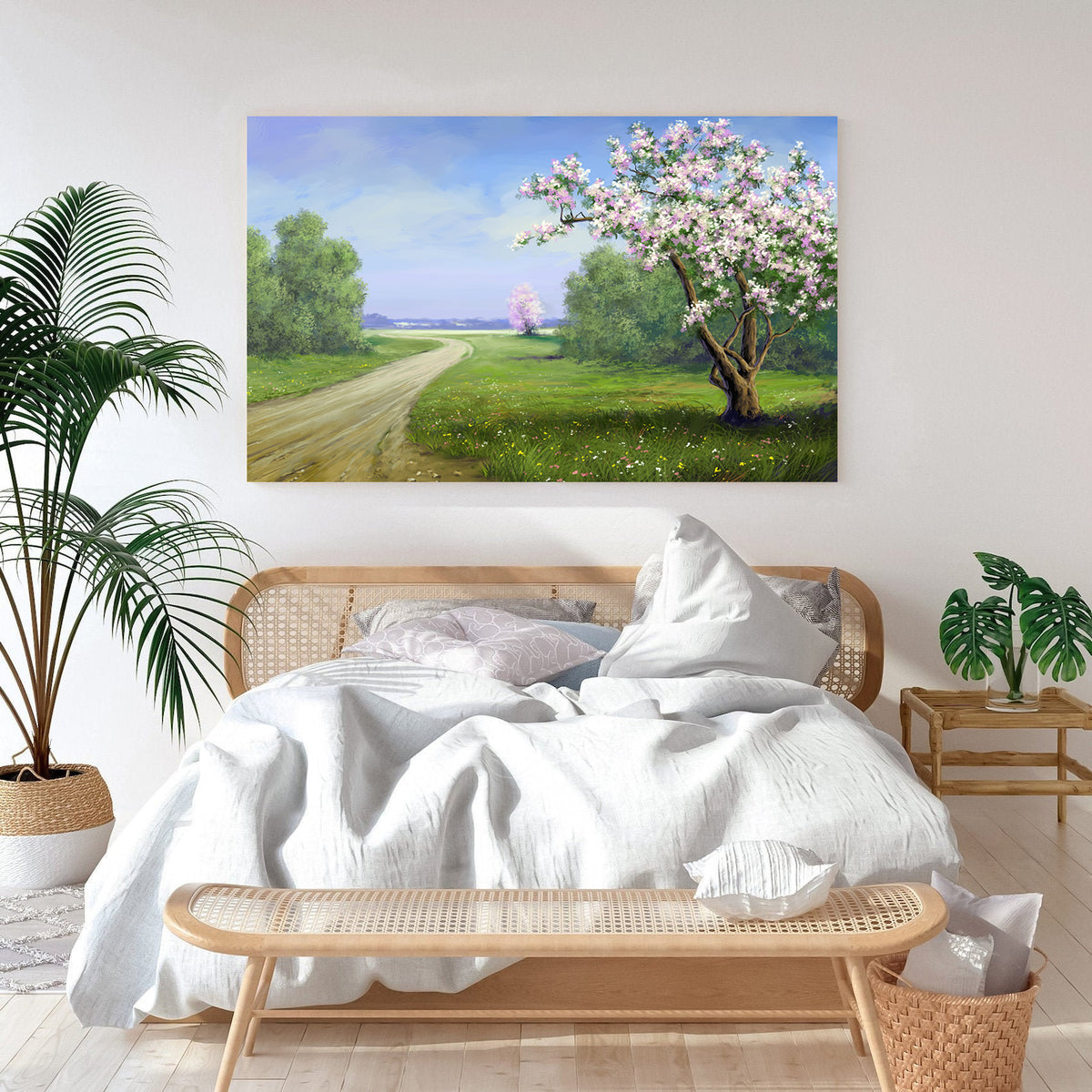 Canvas Painting - Tree with Pink Flowers