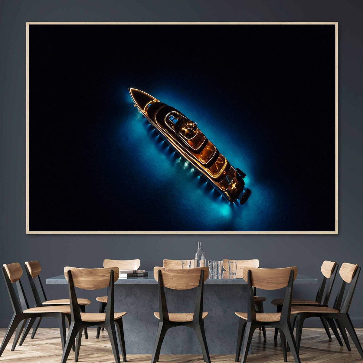 Canvas Painting - Luxury Yacht on the Water