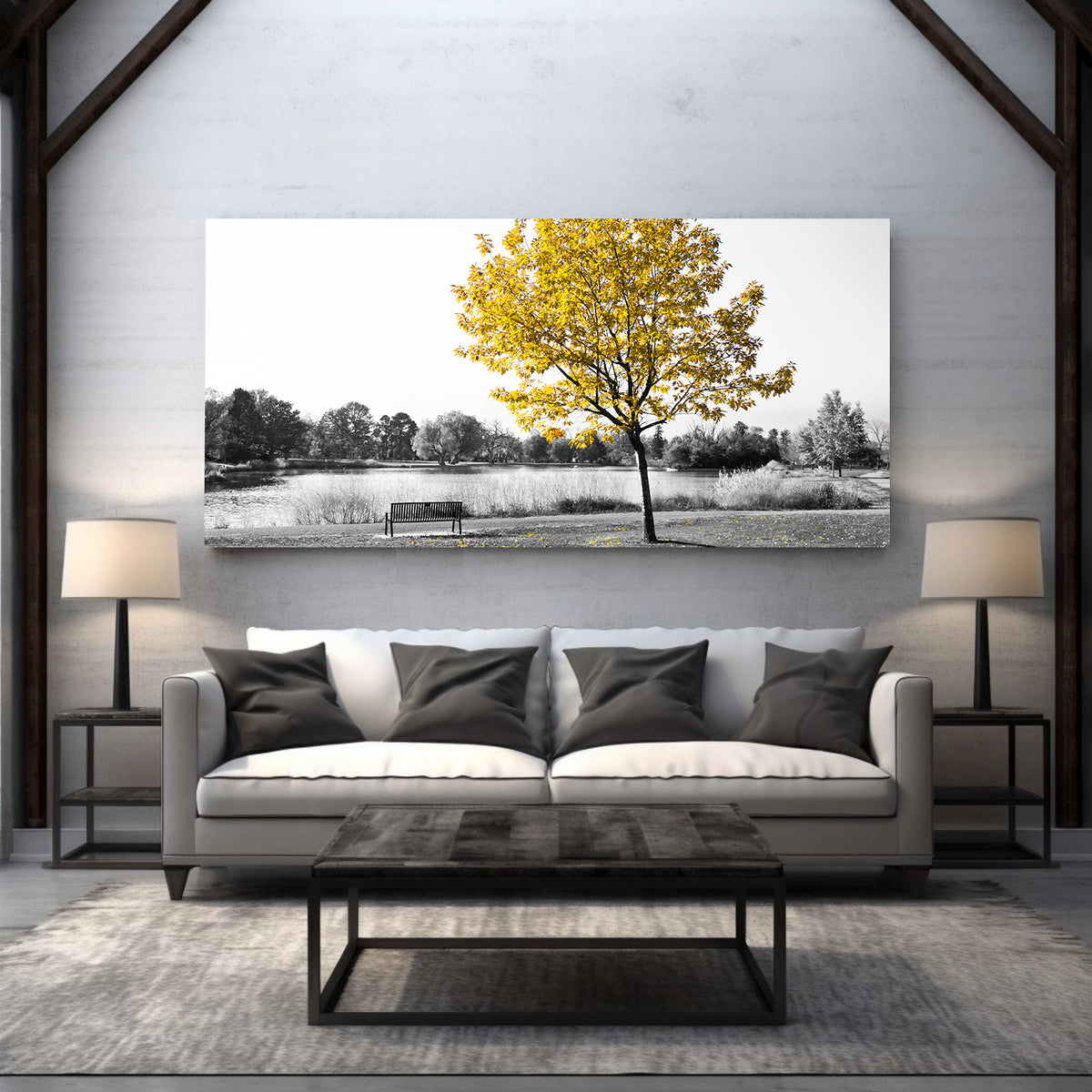 Tablou Canvas - Copac cu Frunze Galbene