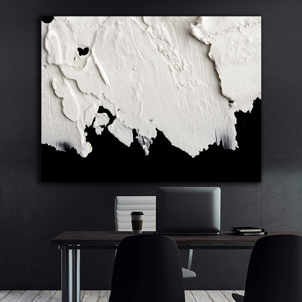 Canvas Painting - Black and White Abstract