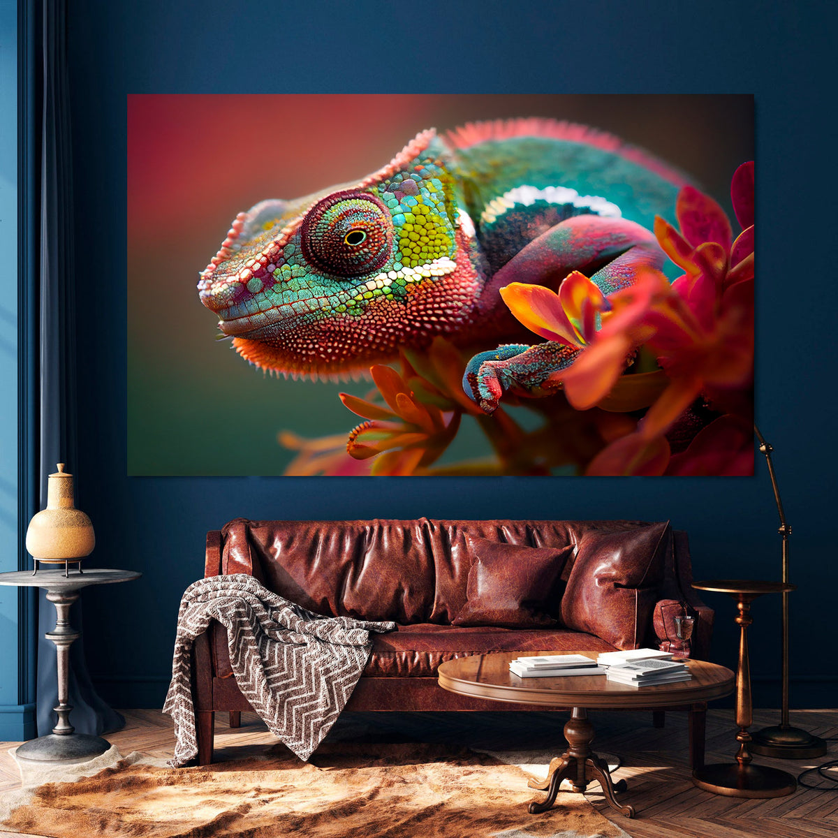 Canvas Painting - Chameleon Portrait