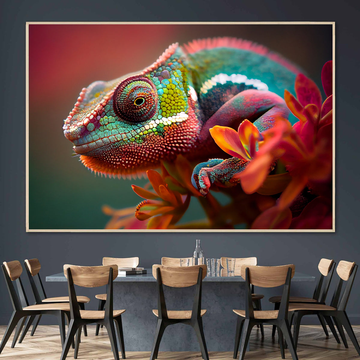 Canvas Painting - Chameleon Portrait