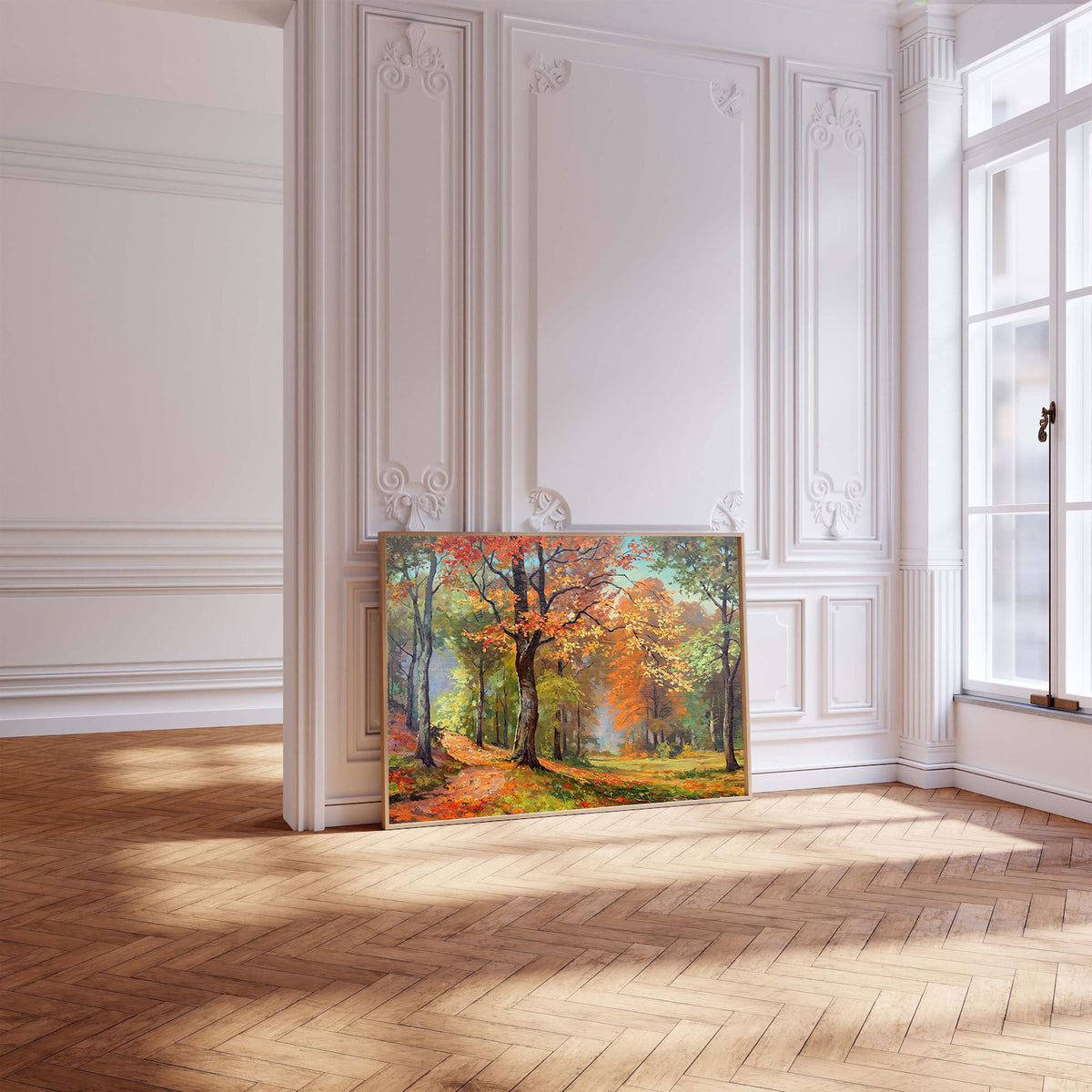 Canvas Painting - Autumn in the Forest Landscape