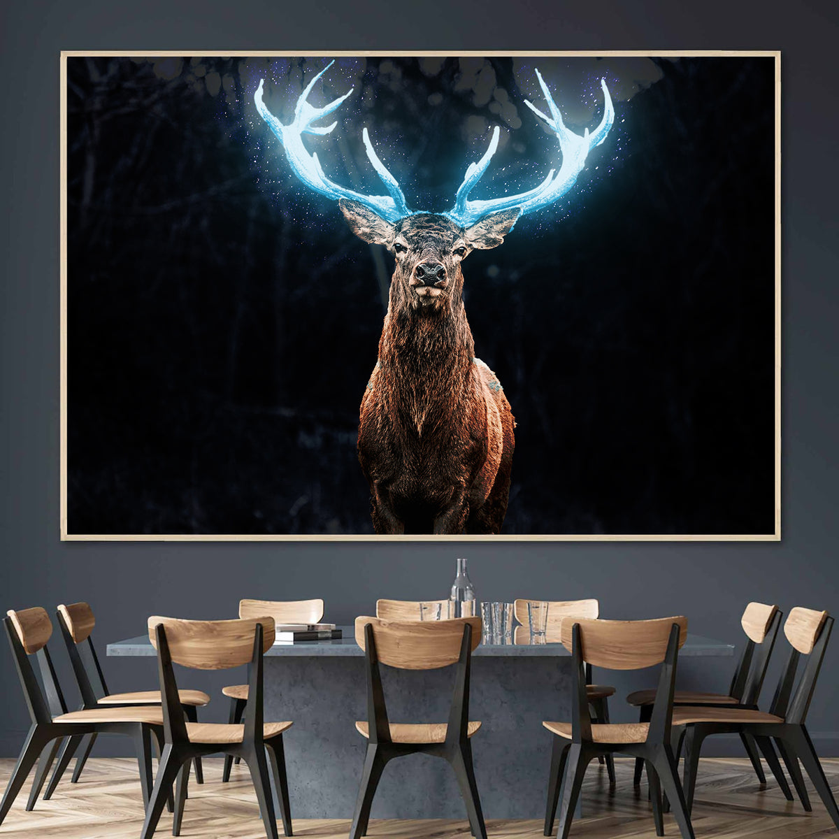 Canvas Painting - Deer with Blue Antlers