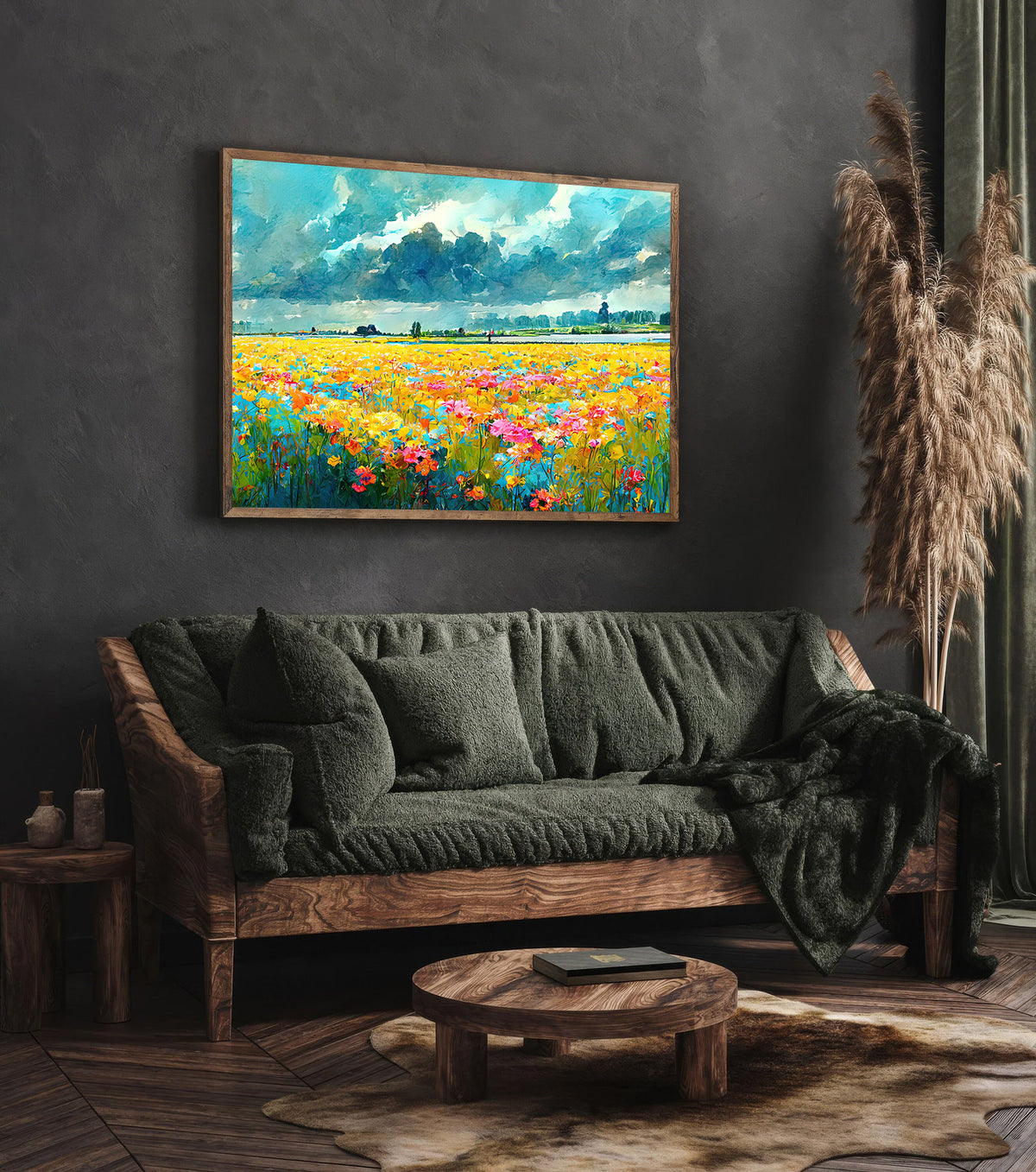 Canvas Painting - Field with Flowers