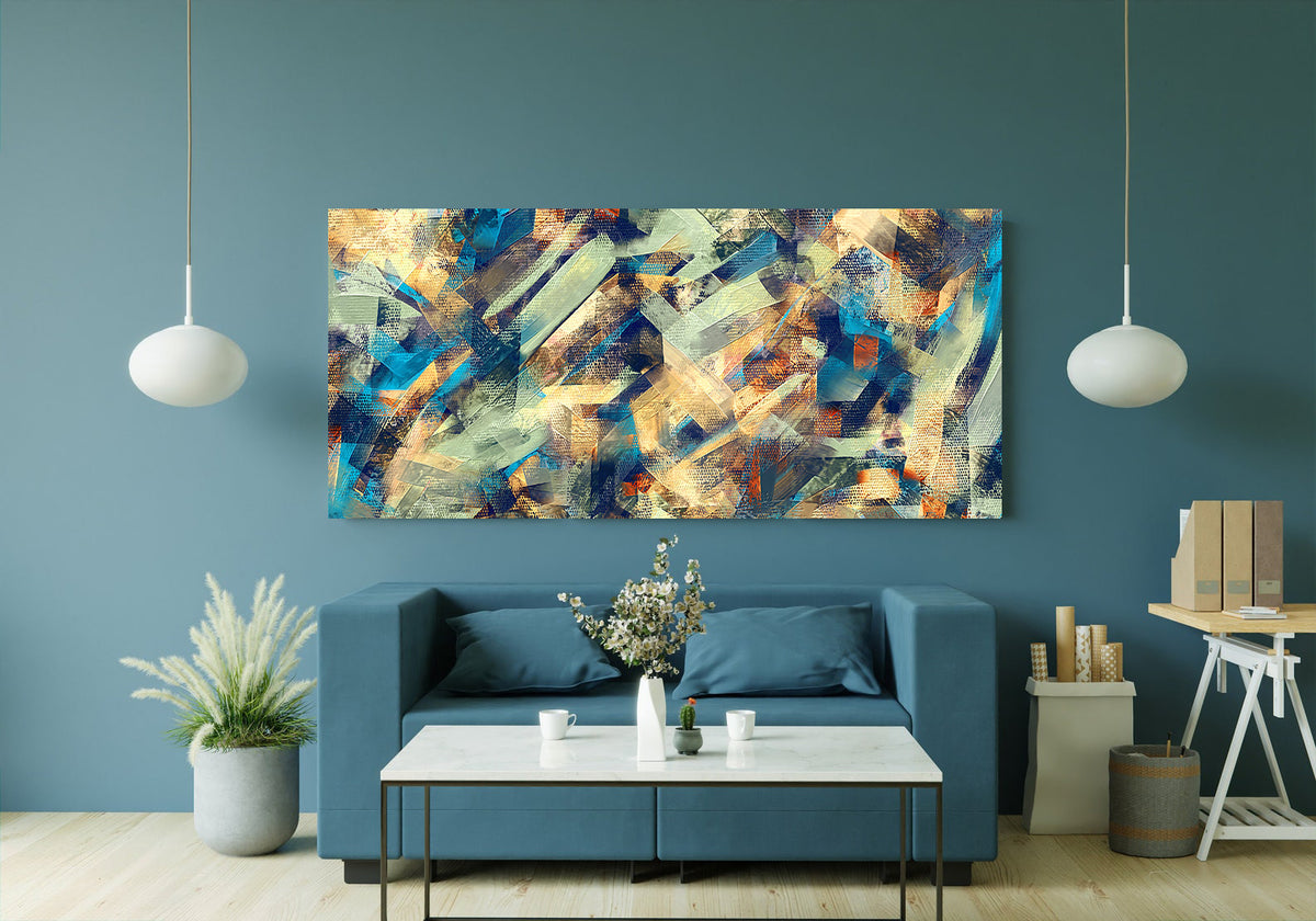 Canvas Painting - Blue Cubist Depiction