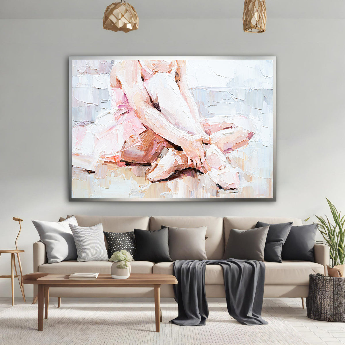 Canvas Painting - Ballerina in Pink Dress