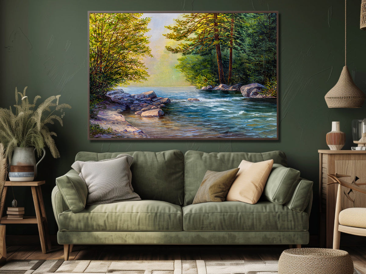 Canvas Painting - River in the Forest