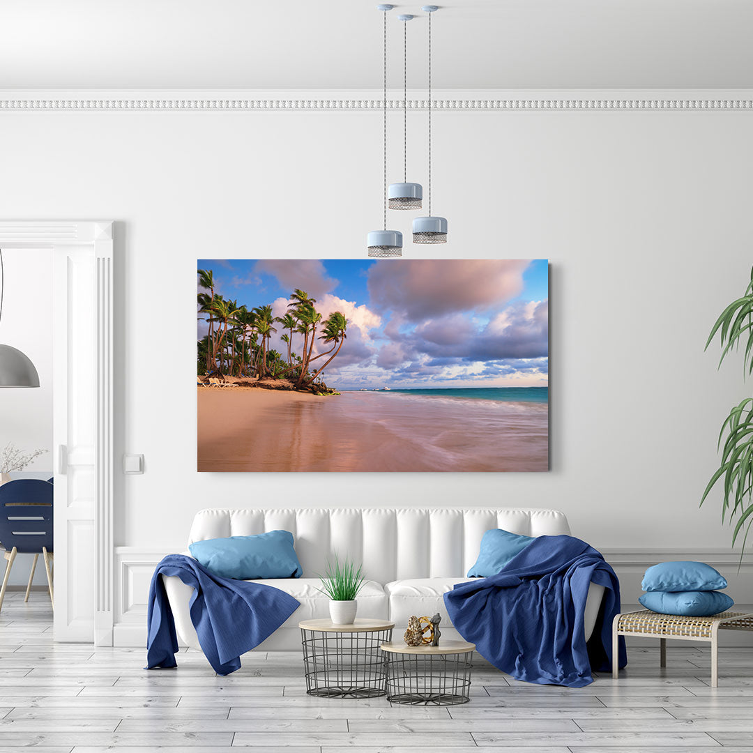 Canvas Painting - Beach with Palm Trees