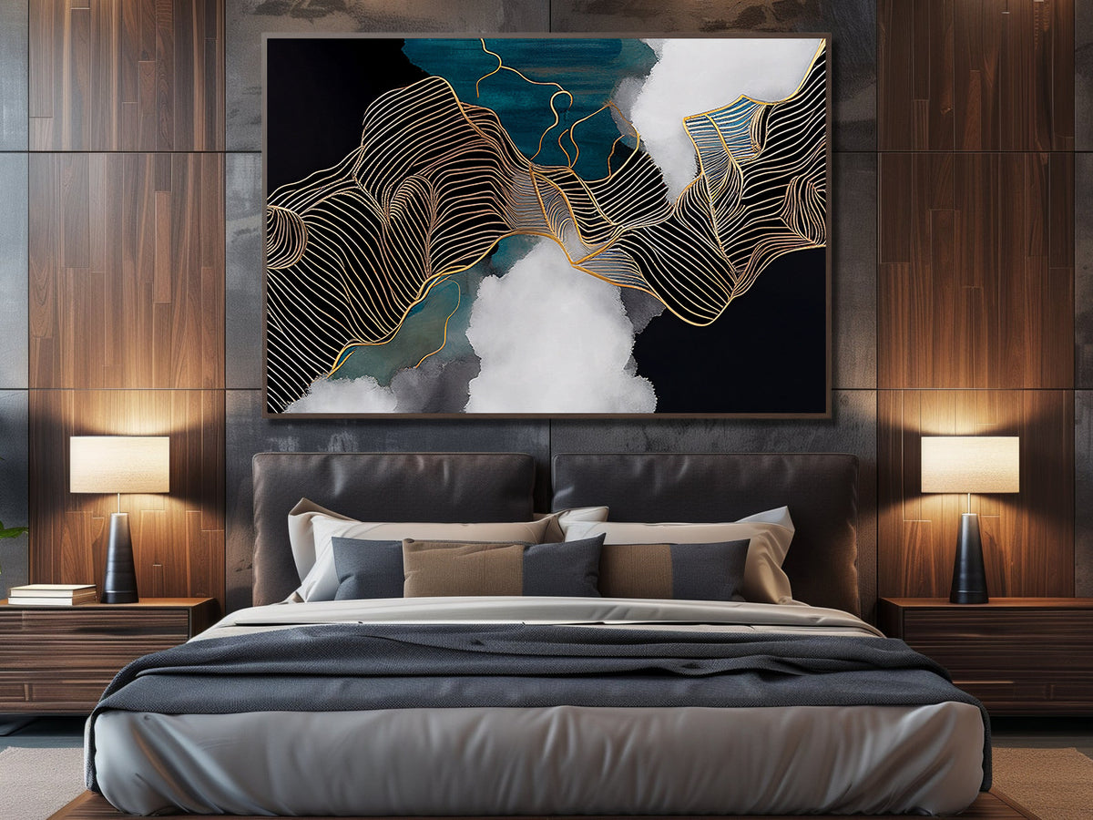 Canvas Painting - Abstract Golden Lines