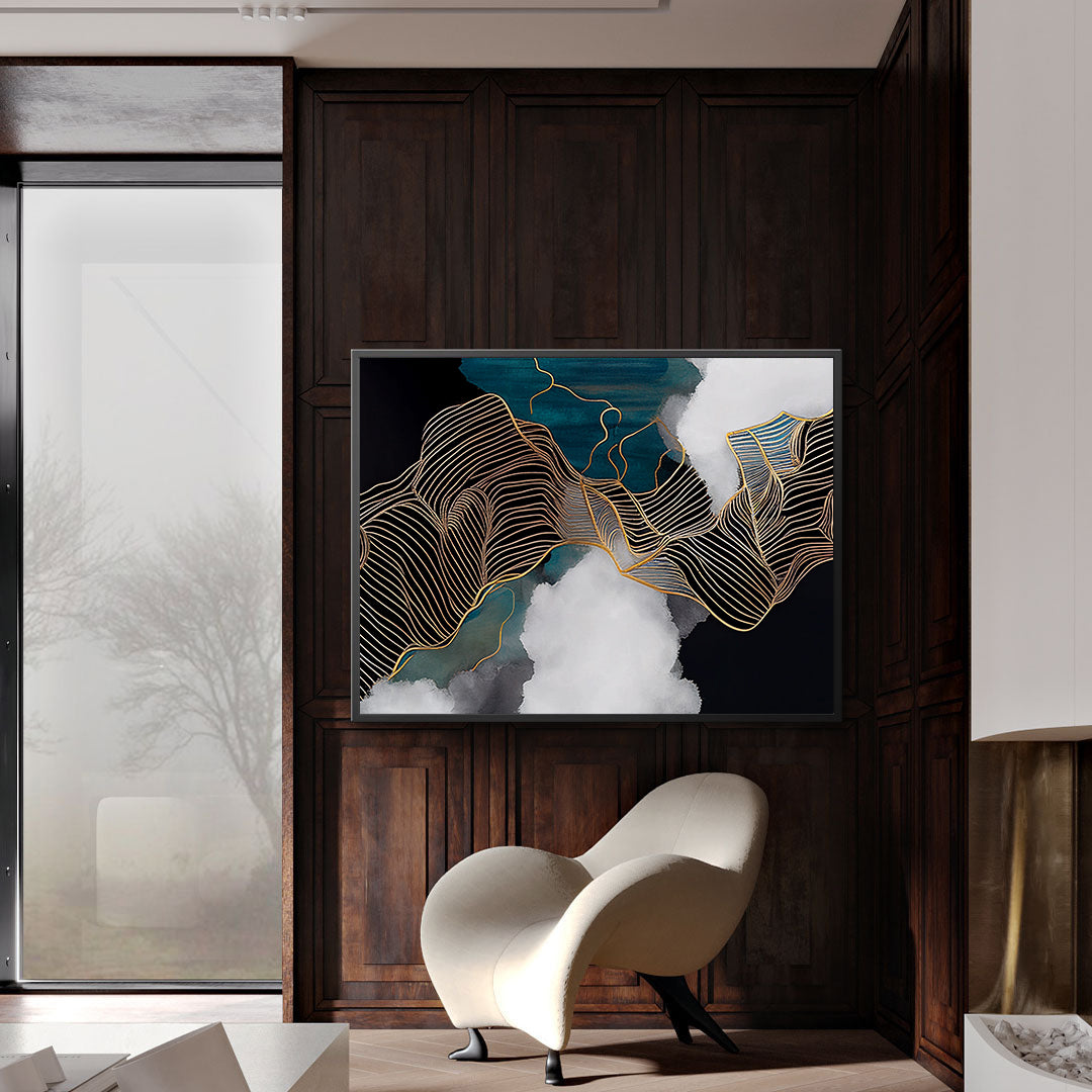 Canvas Painting - Abstract Golden Lines