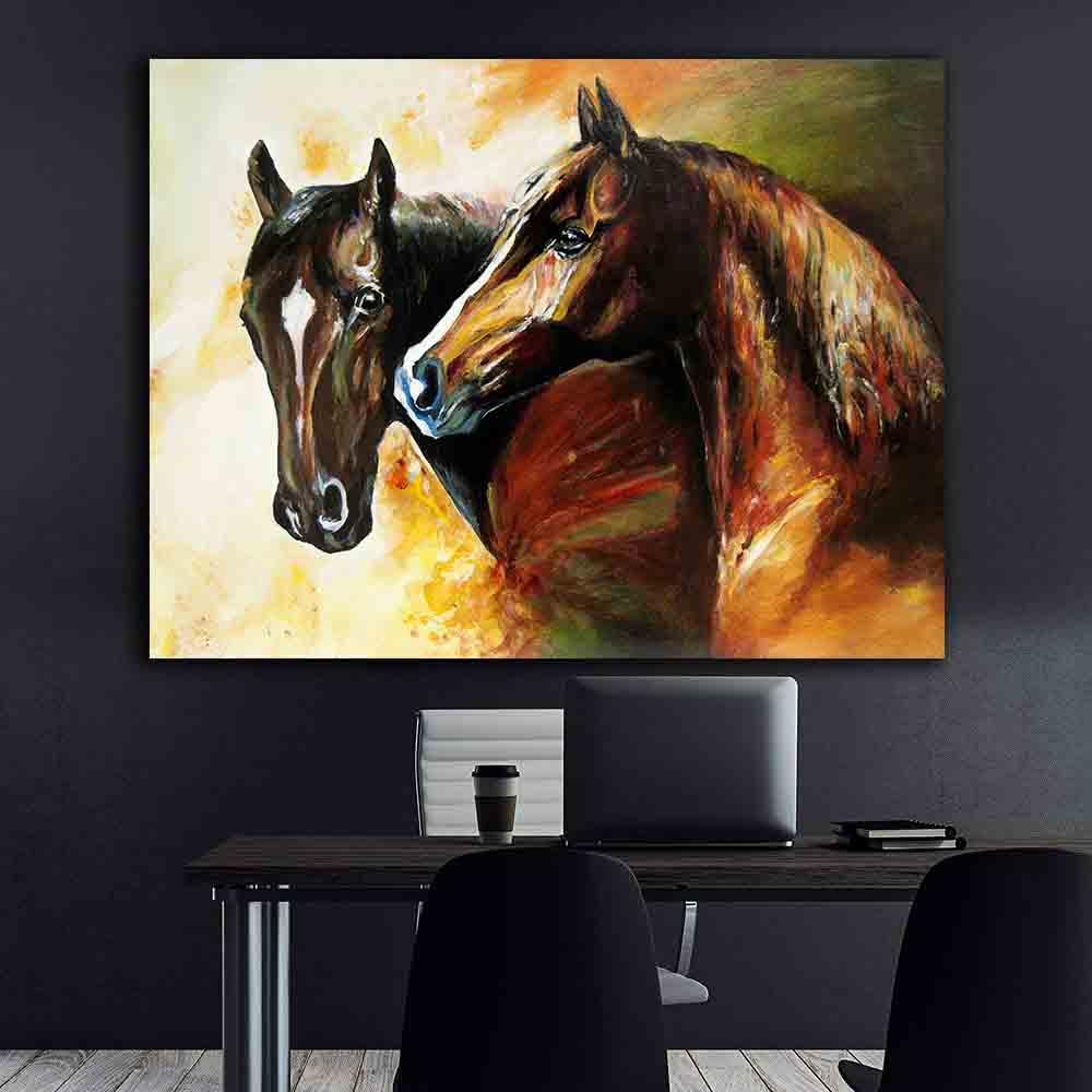 Canvas Painting - Horses Portrait
