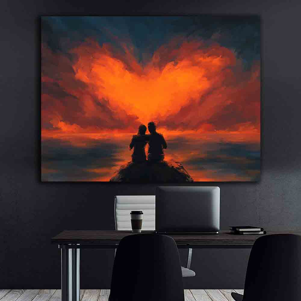 Canvas Painting - Heart in the Sky