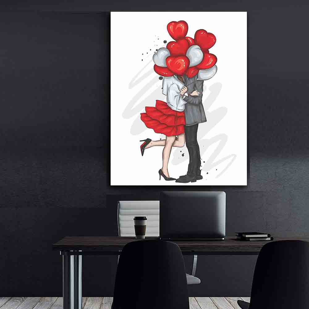 Canvas Painting - Couple with Balloons
