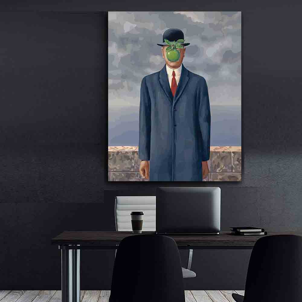 Canvas Painting - The Son of Man by Rene Magritte
