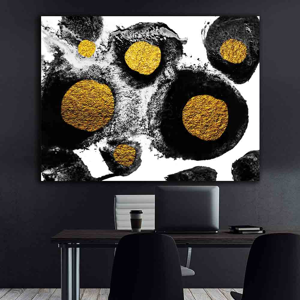 Canvas Painting - Abstract of Golden Granules