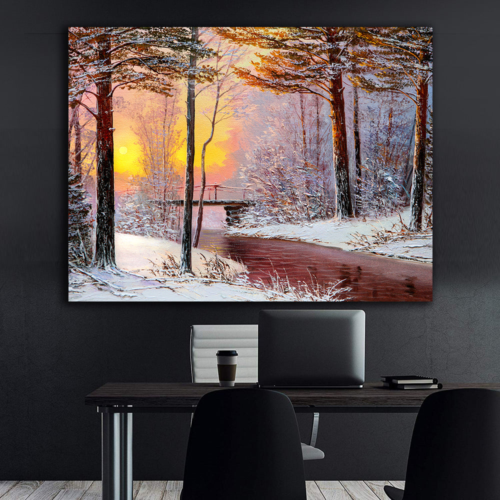 Canvas Painting - Winter Landscape Forest