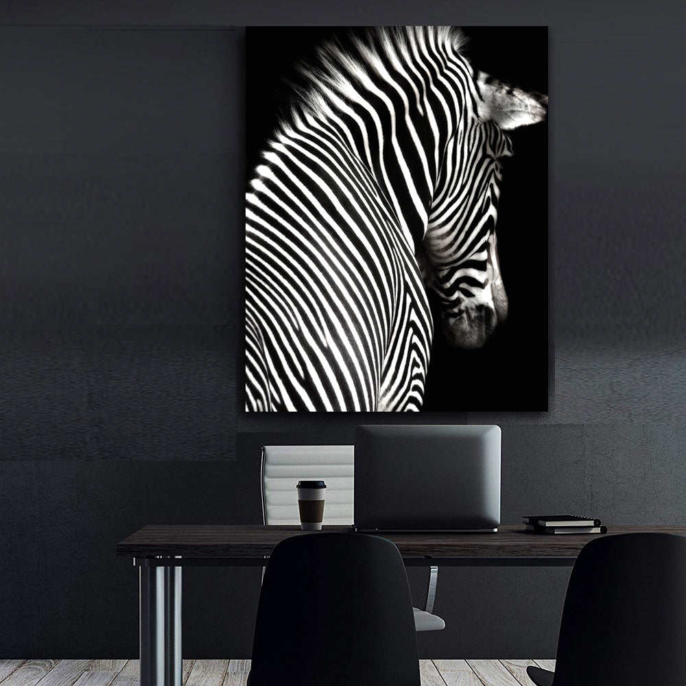 Canvas Painting - Black and White Zebra