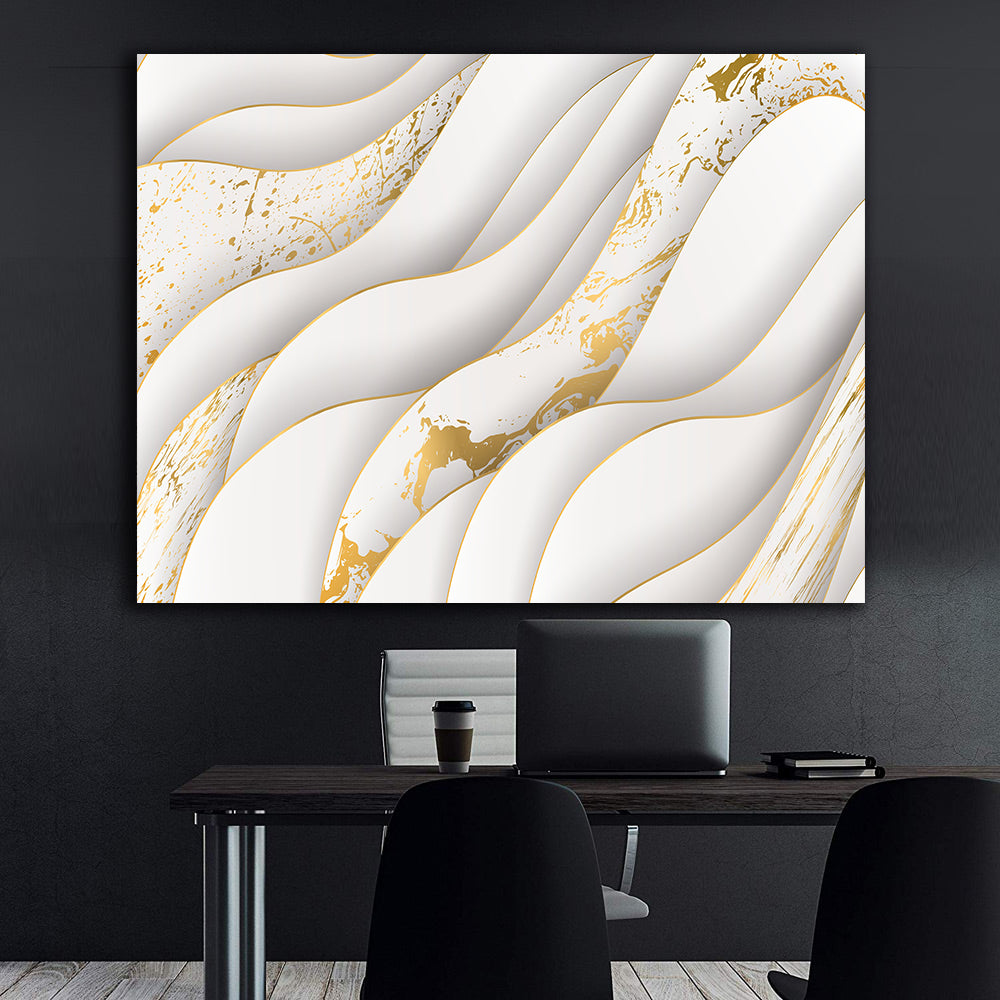 Canvas Painting - Abstract White and Gold