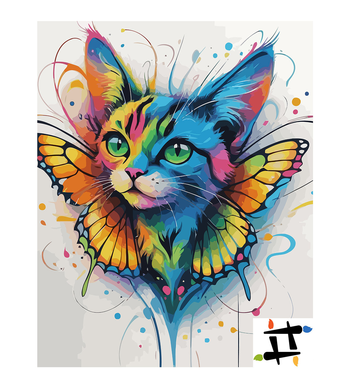 Pictura pe Numere – Pisica fluture 7495